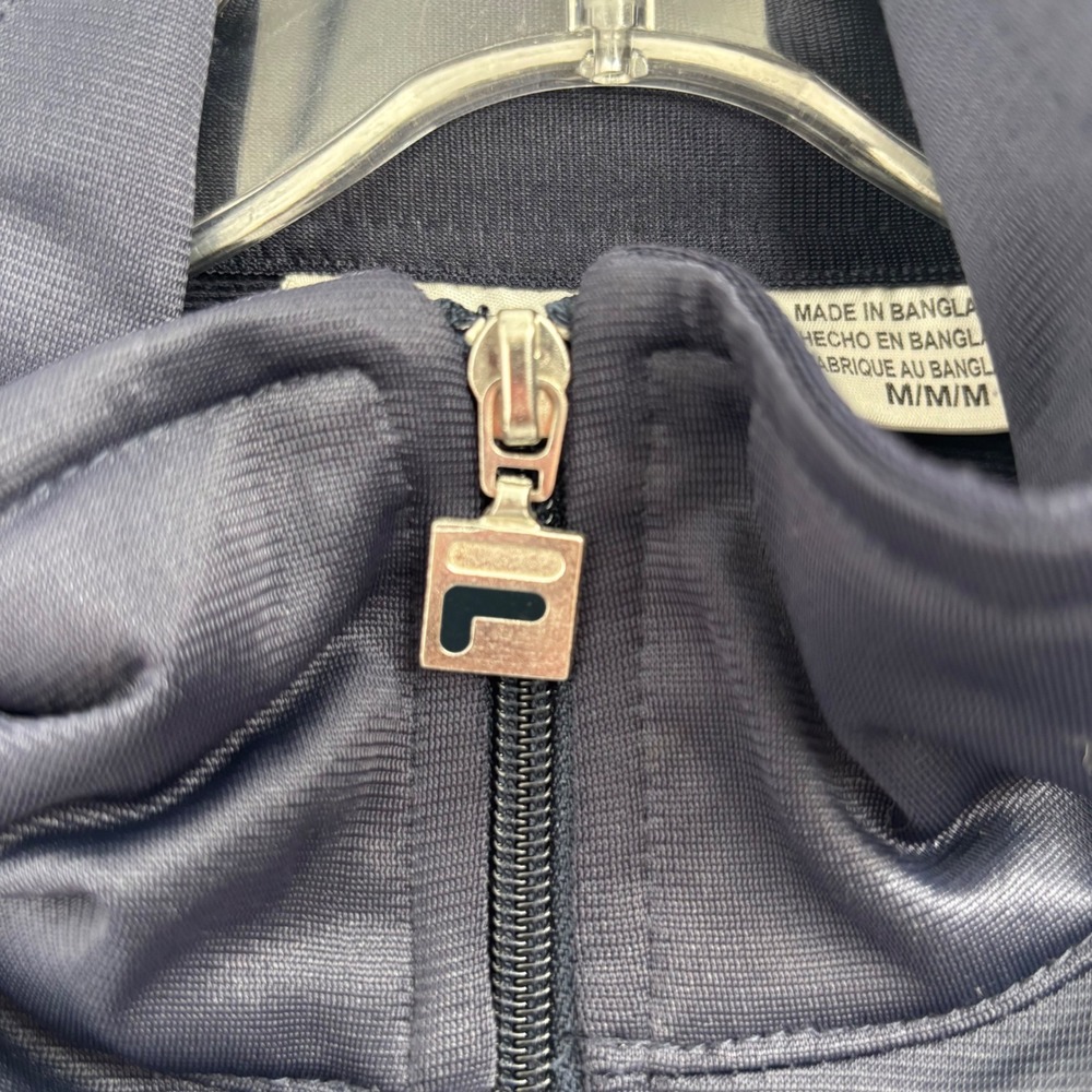 Fila Vintage 90s Iconic Track Jacket Mens Medium Navy Blue Sportswear Full Zip - Picture 8 of 10